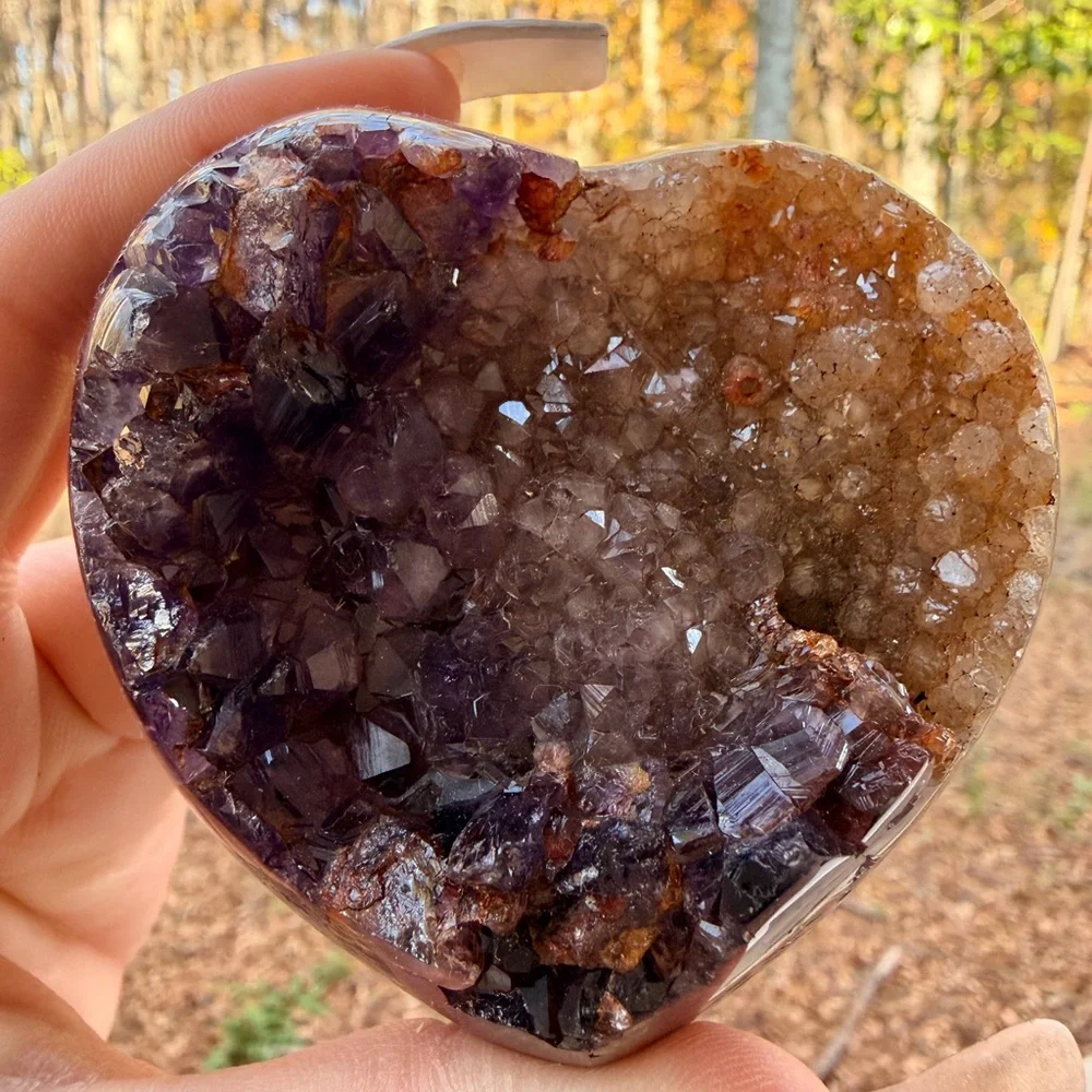 Twin Flame Fantasy Agate & Amethyst Druzy Heart | Uruguay | High Quality 0005 - Picture 2 of 13
